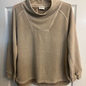 Wrap London Tan Cowl Neck Sweater